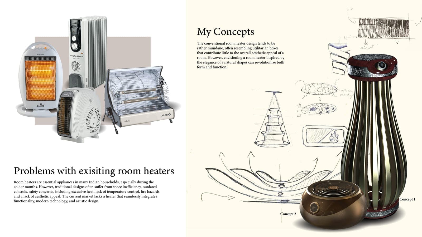 Lotus Room Heater — Problems with existing room heaters / My concept