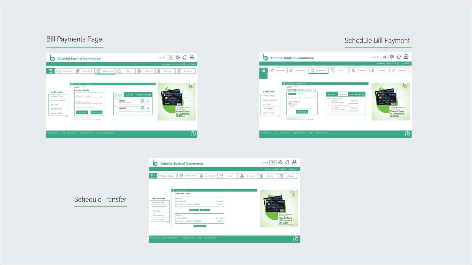 OBC Bank Redesign — Bill Payments Page