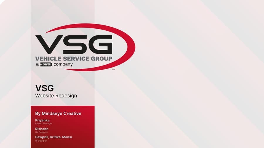 VSG Website Redesign — cover slide