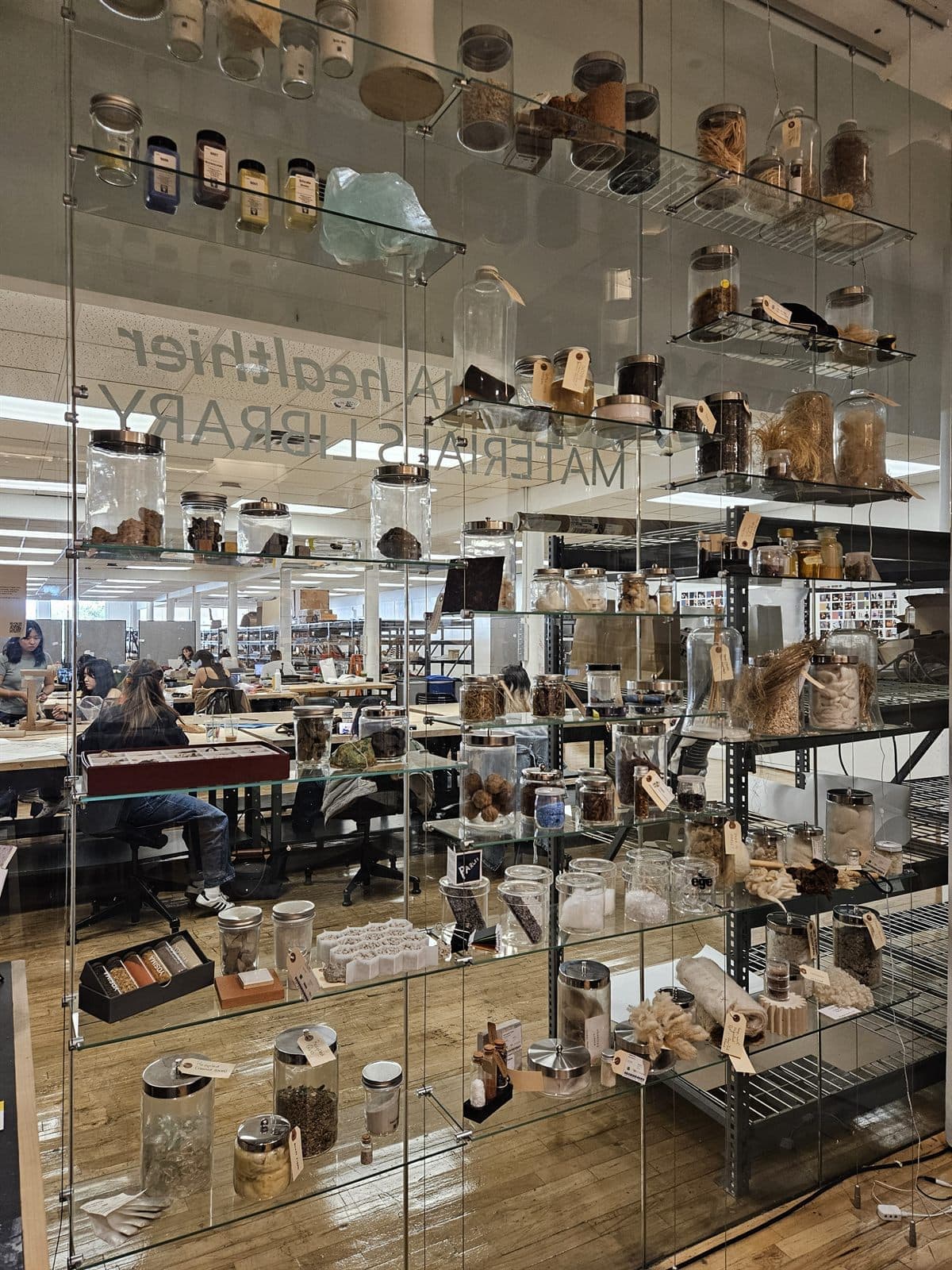 Material samples laid out overhead